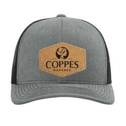 Grey Leather Patch Ballcap